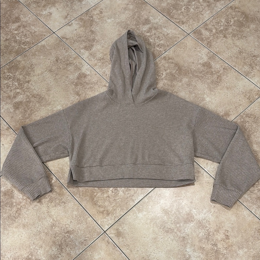 ALO Yoga Muze Ribbed Cropped Hoodie